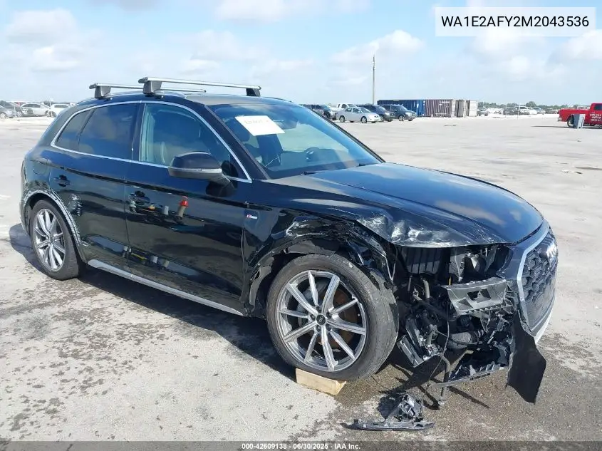 2021 Audi Q5 Premium Plus 55 Tfsi E Quattro S Tronic VIN: WA1E2AFY2M2043536 Lot: 42609138
