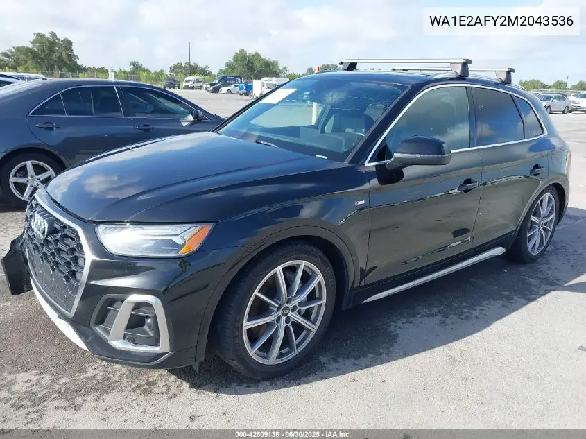 2021 Audi Q5 Premium Plus 55 Tfsi E Quattro S Tronic VIN: WA1E2AFY2M2043536 Lot: 42609138