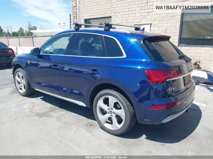 2021 Audi Q5 Premium Plus 45 Tfsi Quattro S Tronic VIN: WA1BAAFY1M2028886 Lot: 42626905