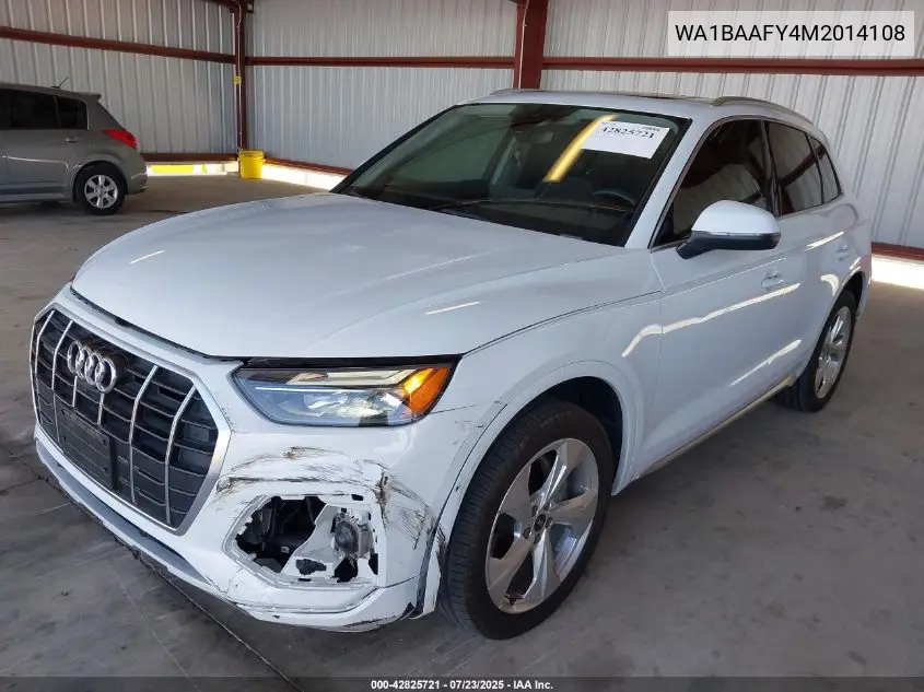 2021 Audi Q5 Premium Plus 45 Tfsi Quattro S Tronic VIN: WA1BAAFY4M2014108 Lot: 42825721