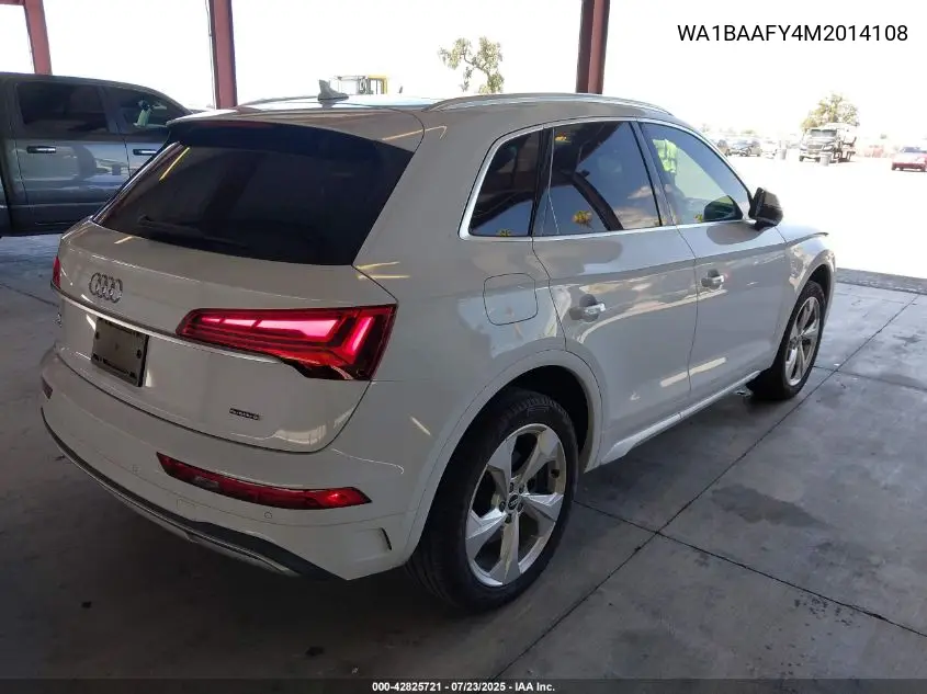 2021 Audi Q5 Premium Plus 45 Tfsi Quattro S Tronic VIN: WA1BAAFY4M2014108 Lot: 42825721