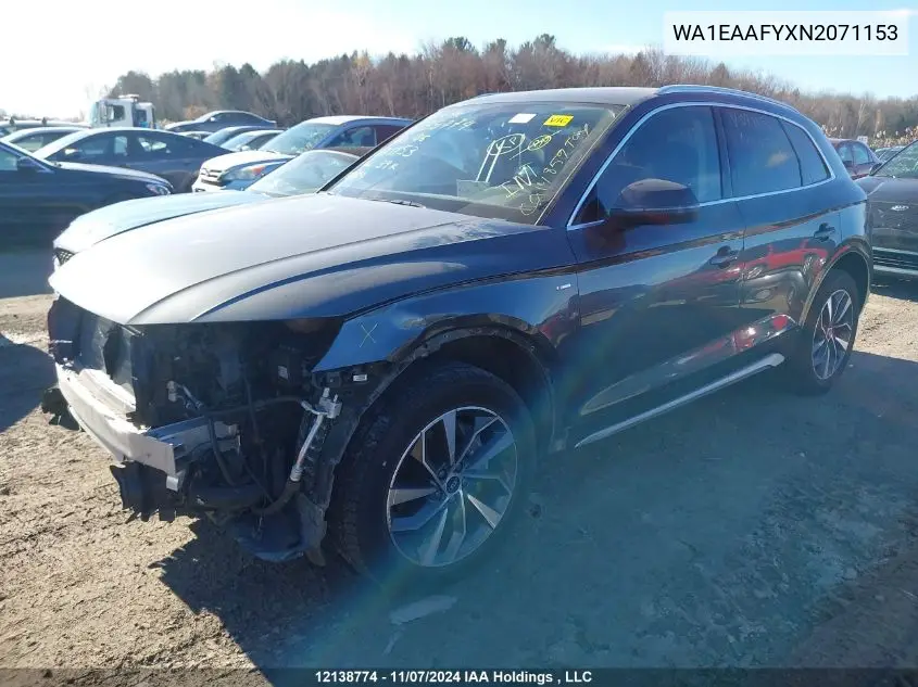 2022 Audi Q5 VIN: WA1EAAFYXN2071153 Lot: 12138774