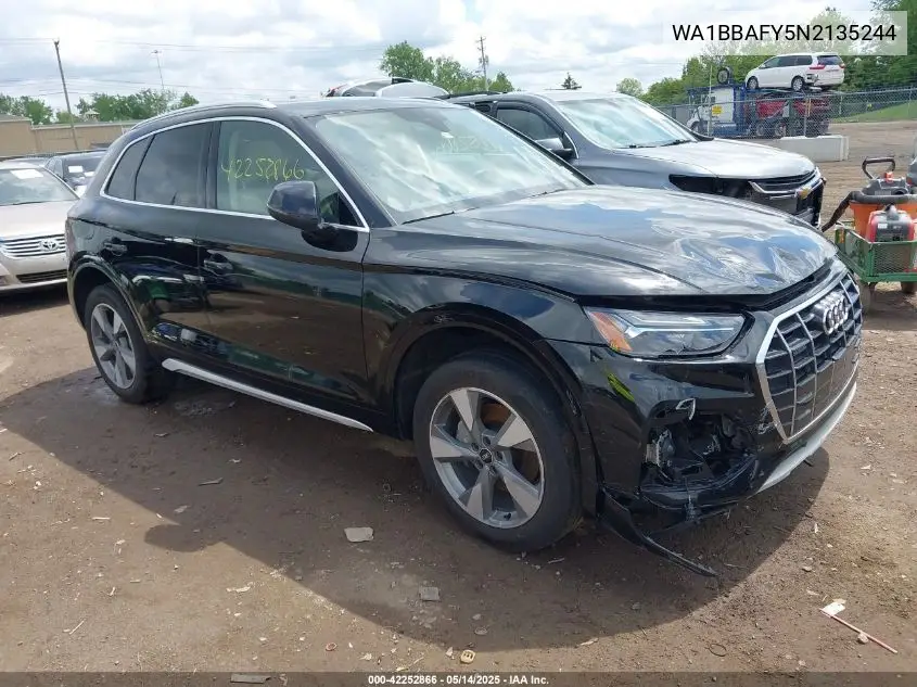 2022 Audi Q5 Premium Plus 40 Tfsi Quattro S Tronic VIN: WA1BBAFY5N2135244 Lot: 42252866
