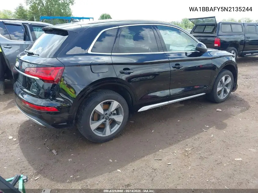 2022 Audi Q5 Premium Plus 40 Tfsi Quattro S Tronic VIN: WA1BBAFY5N2135244 Lot: 42252866