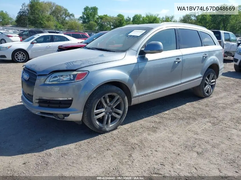 2007 Audi Q7 4.2 Premium VIN: WA1BV74L67D048669 Lot: 42245445