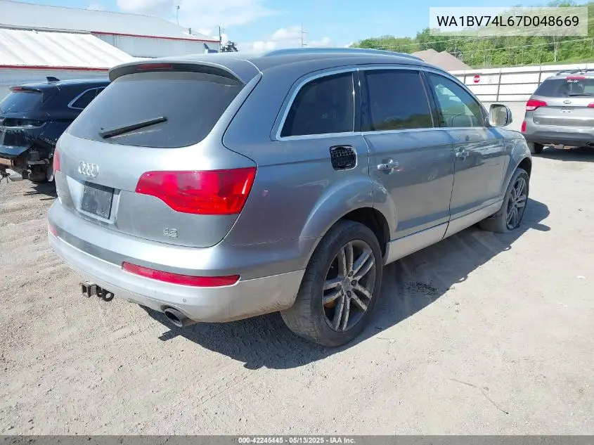 2007 Audi Q7 4.2 Premium VIN: WA1BV74L67D048669 Lot: 42245445