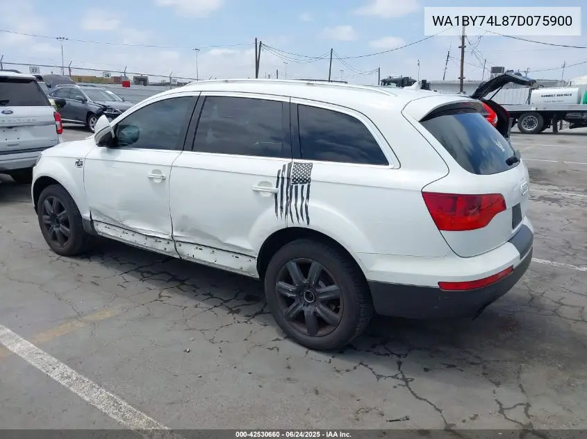 2007 Audi Q7 3.6 Premium VIN: WA1BY74L87D075900 Lot: 42530660