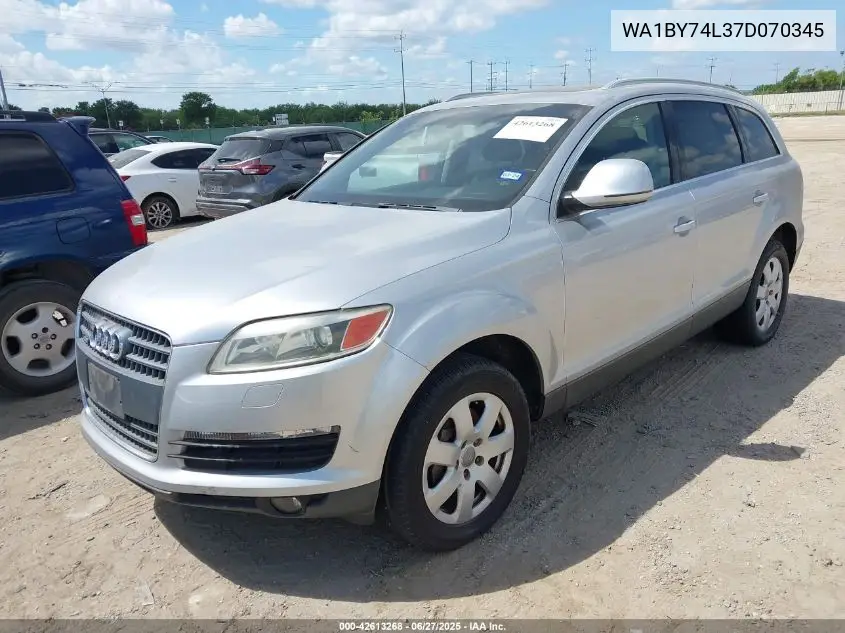 2007 Audi Q7 3.6 Premium VIN: WA1BY74L37D070345 Lot: 42613268