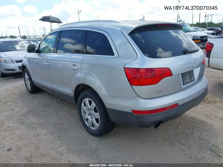 2007 Audi Q7 3.6 Premium VIN: WA1BY74L37D070345 Lot: 42613268