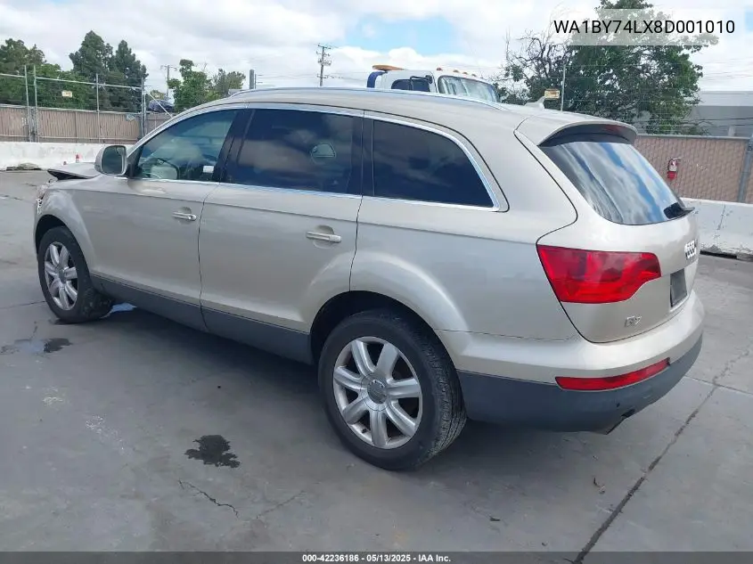 2008 Audi Q7 3.6 Premium VIN: WA1BY74LX8D001010 Lot: 42236186