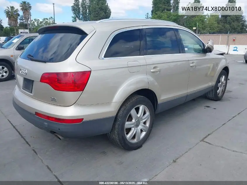 2008 Audi Q7 3.6 Premium VIN: WA1BY74LX8D001010 Lot: 42236186
