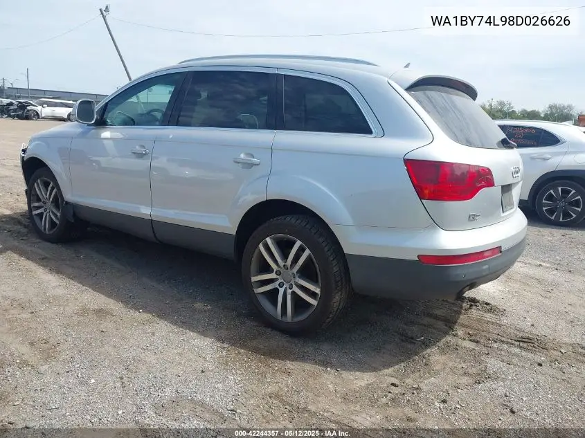 2008 Audi Q7 3.6 Premium VIN: WA1BY74L98D026626 Lot: 42244357
