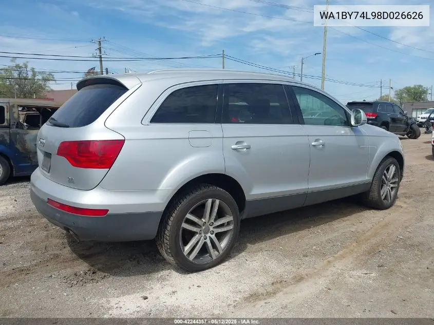 2008 Audi Q7 3.6 Premium VIN: WA1BY74L98D026626 Lot: 42244357