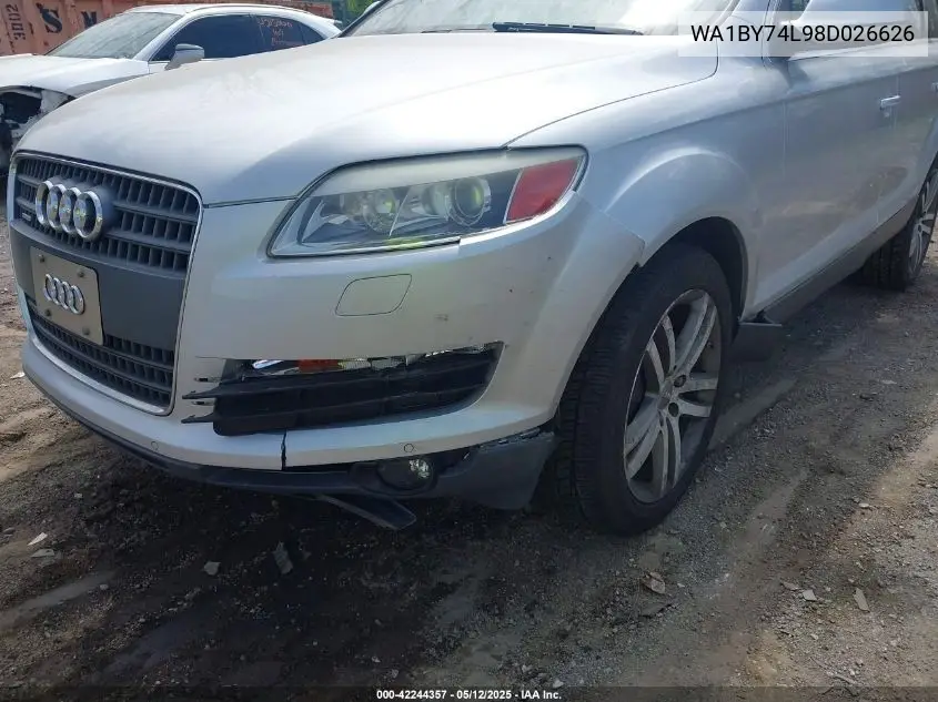 2008 Audi Q7 3.6 Premium VIN: WA1BY74L98D026626 Lot: 42244357