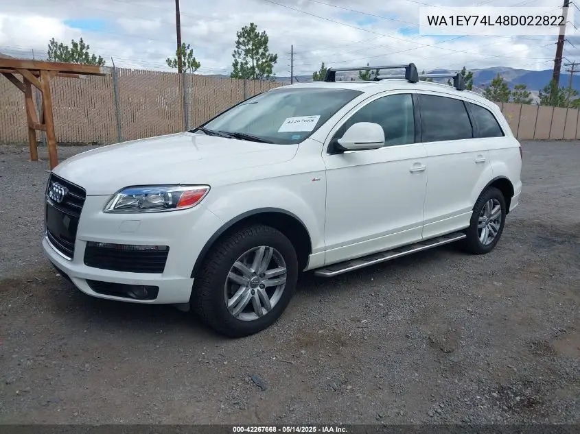 2008 Audi Q7 3.6 Premium VIN: WA1EY74L48D022822 Lot: 42267668