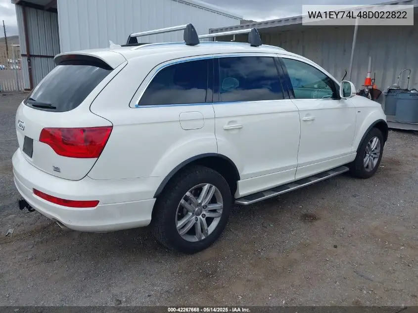 2008 Audi Q7 3.6 Premium VIN: WA1EY74L48D022822 Lot: 42267668