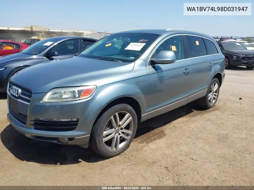 2008 Audi Q7 4.2 Premium VIN: WA1BV74L98D031947 Lot: 42544652