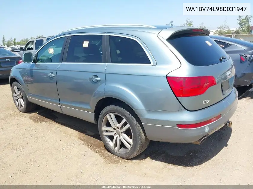 2008 Audi Q7 4.2 Premium VIN: WA1BV74L98D031947 Lot: 42544652