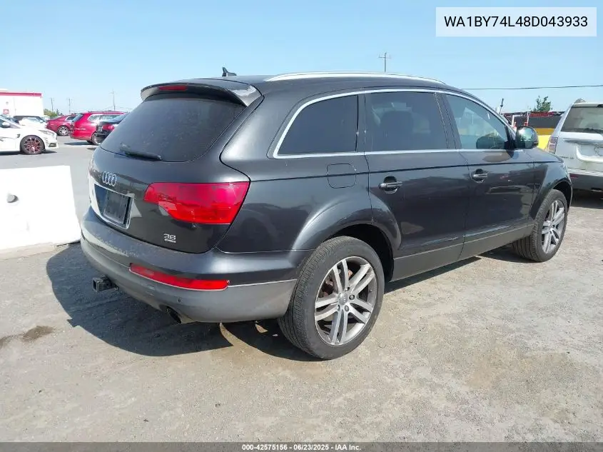 2008 Audi Q7 3.6 Premium VIN: WA1BY74L48D043933 Lot: 42575156