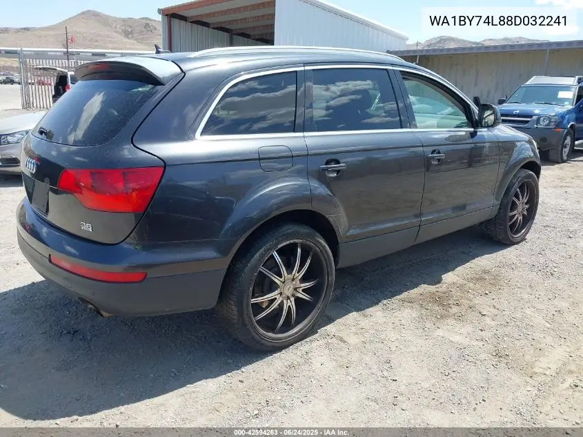 2008 Audi Q7 3.6 Premium VIN: WA1BY74L88D032241 Lot: 42594263