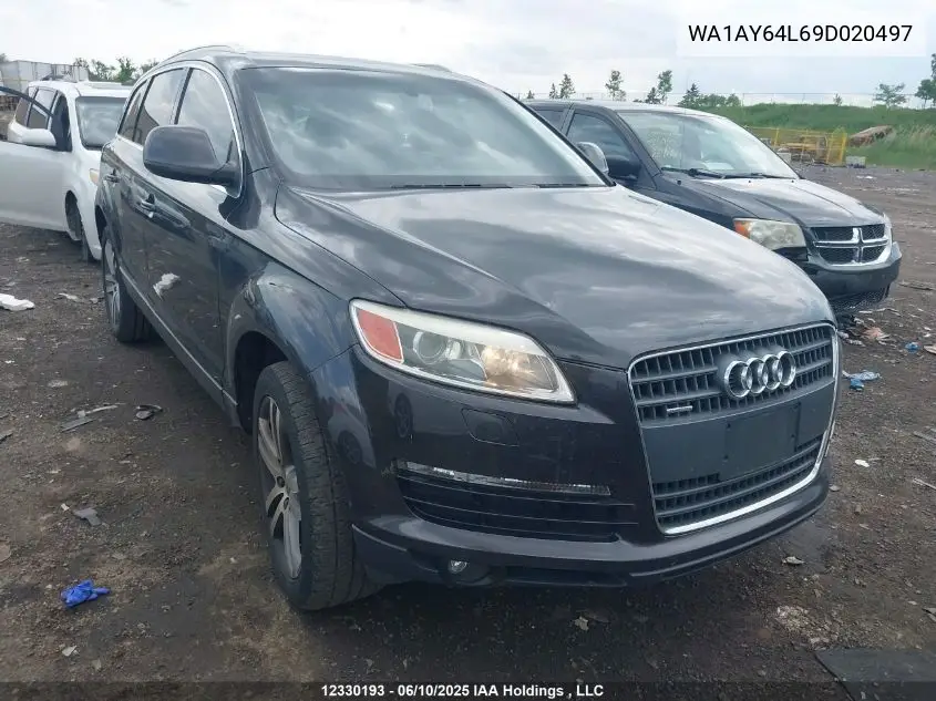 2009 Audi Q7 3.6 Quattro VIN: WA1AY64L69D020497 Lot: 12330193