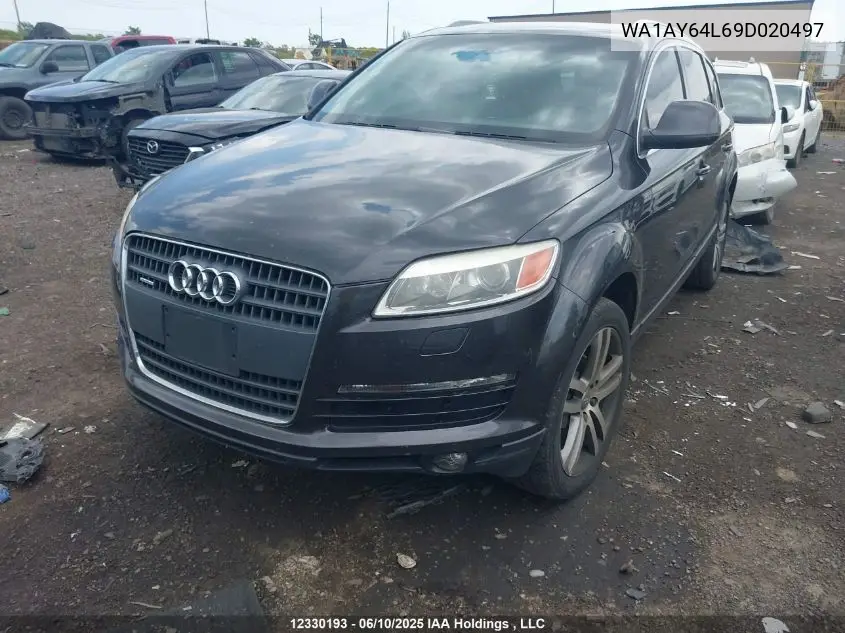2009 Audi Q7 3.6 Quattro VIN: WA1AY64L69D020497 Lot: 12330193