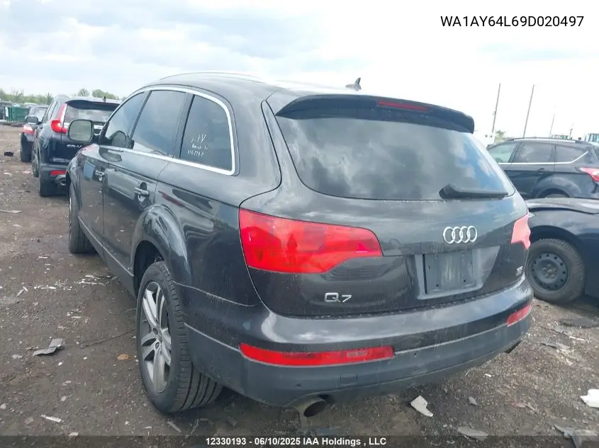 2009 Audi Q7 3.6 Quattro VIN: WA1AY64L69D020497 Lot: 12330193