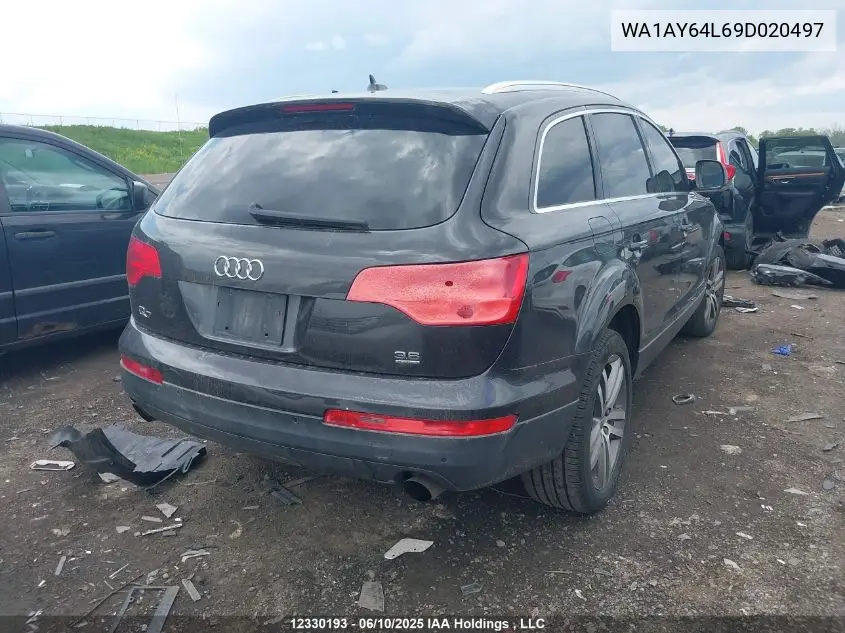 2009 Audi Q7 3.6 Quattro VIN: WA1AY64L69D020497 Lot: 12330193