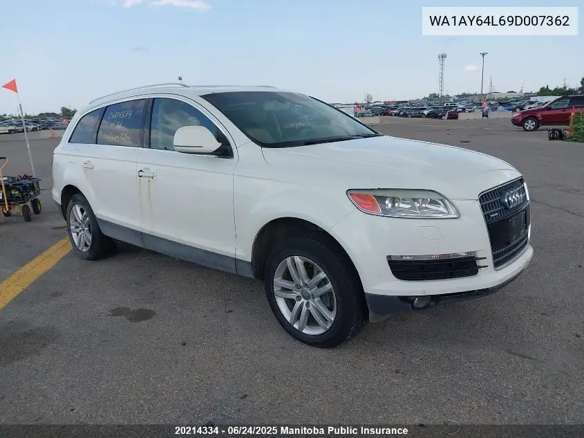 2009 Audi Q7 V6 VIN: WA1AY64L69D007362 Lot: 20214334
