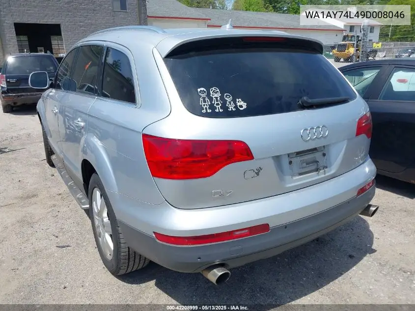 2009 Audi Q7 3.6 5 Passenger/3.6 Premium VIN: WA1AY74L49D008046 Lot: 42208999