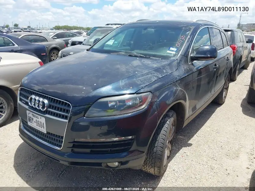 2009 Audi Q7 3.6 5 Passenger/3.6 Premium VIN: WA1AY74L89D011130 Lot: 42621089