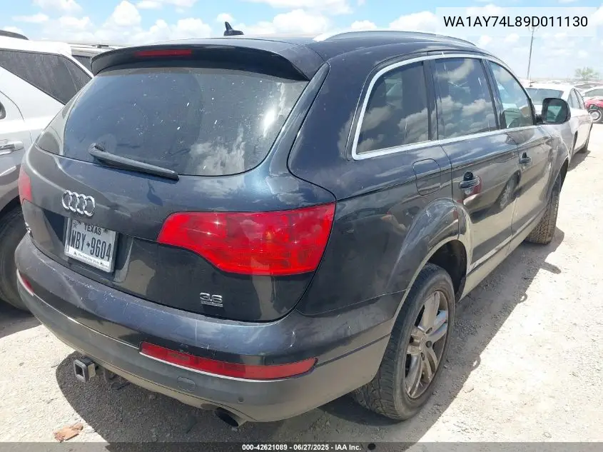 2009 Audi Q7 3.6 5 Passenger/3.6 Premium VIN: WA1AY74L89D011130 Lot: 42621089