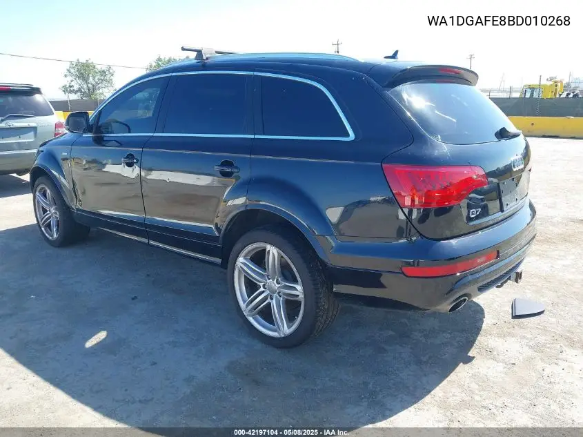 2011 Audi Q7 3.0T S Line Prestige VIN: WA1DGAFE8BD010268 Lot: 42197104