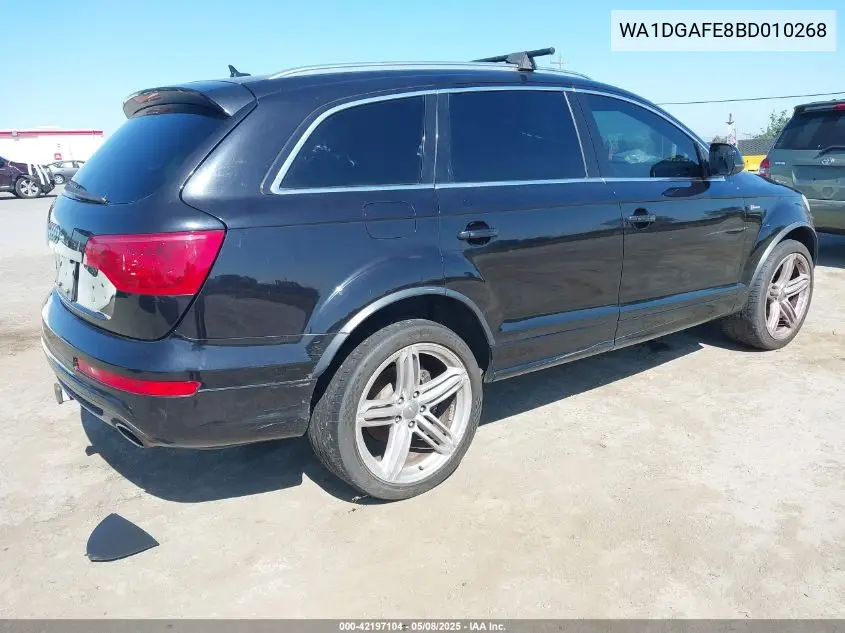 2011 Audi Q7 3.0T S Line Prestige VIN: WA1DGAFE8BD010268 Lot: 42197104