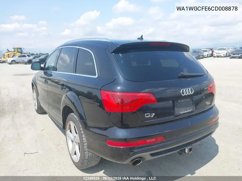 2012 Audi Q7 3.0 Premium Plus VIN: WA1WGCFE6CD008878 Lot: 12345525