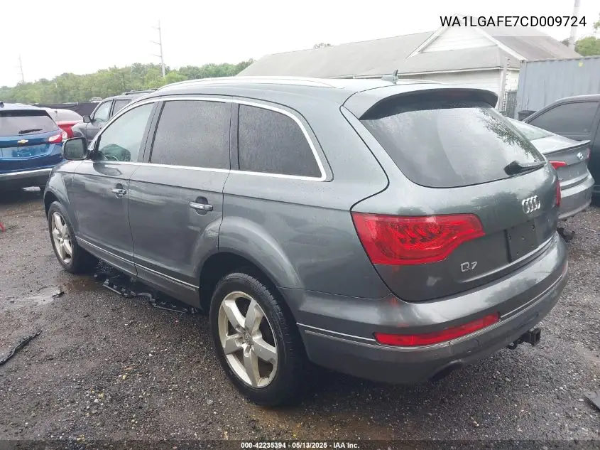 2012 Audi Q7 3.0T Premium VIN: WA1LGAFE7CD009724 Lot: 42235394