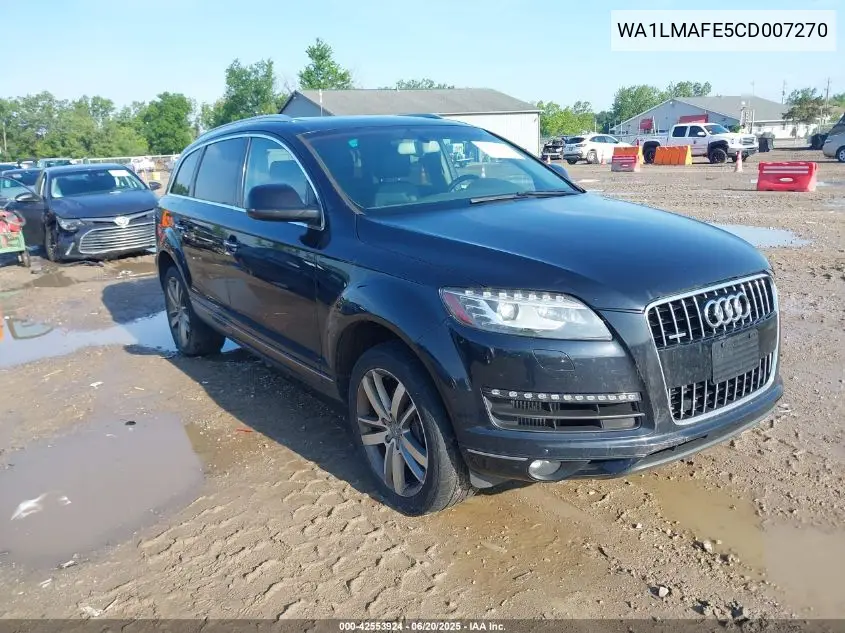 2012 Audi Q7 3.0 Tdi Premium VIN: WA1LMAFE5CD007270 Lot: 42553924