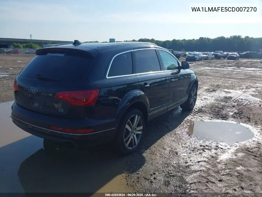2012 Audi Q7 3.0 Tdi Premium VIN: WA1LMAFE5CD007270 Lot: 42553924