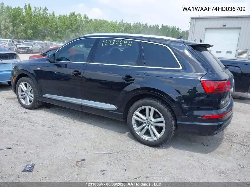 2017 Audi Q7 Technik S-Line VIN: WA1WAAF74HD036709 Lot: 12330594