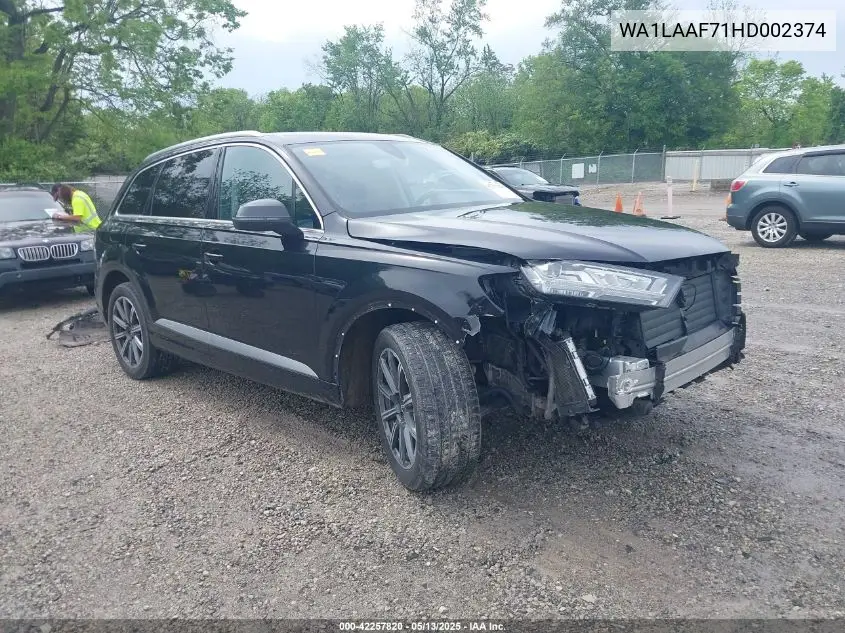 2017 Audi Q7 3.0T Premium VIN: WA1LAAF71HD002374 Lot: 42257820