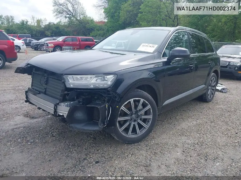 2017 Audi Q7 3.0T Premium VIN: WA1LAAF71HD002374 Lot: 42257820