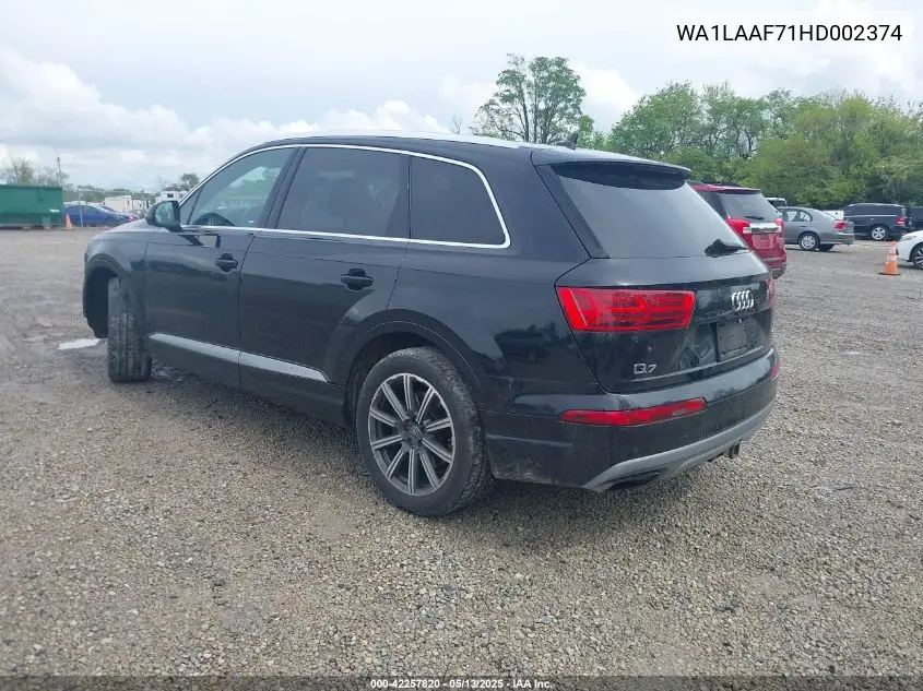 2017 Audi Q7 3.0T Premium VIN: WA1LAAF71HD002374 Lot: 42257820