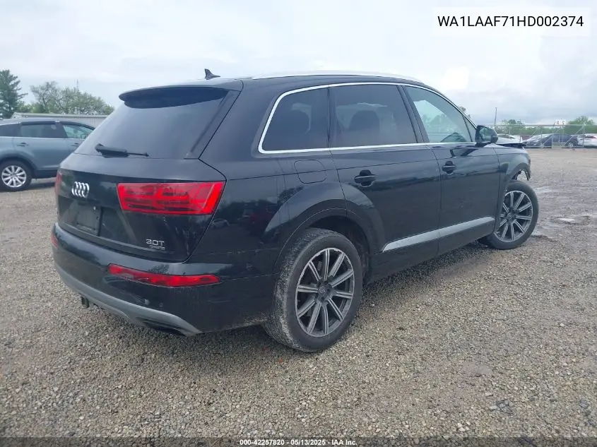 2017 Audi Q7 3.0T Premium VIN: WA1LAAF71HD002374 Lot: 42257820