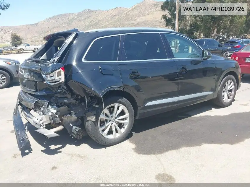 2017 Audi Q7 3.0T Premium VIN: WA1LAAF74HD039726 Lot: 42266199