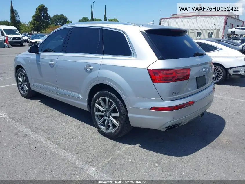2017 Audi Q7 3.0T Premium VIN: WA1VAAF76HD032429 Lot: 42269966