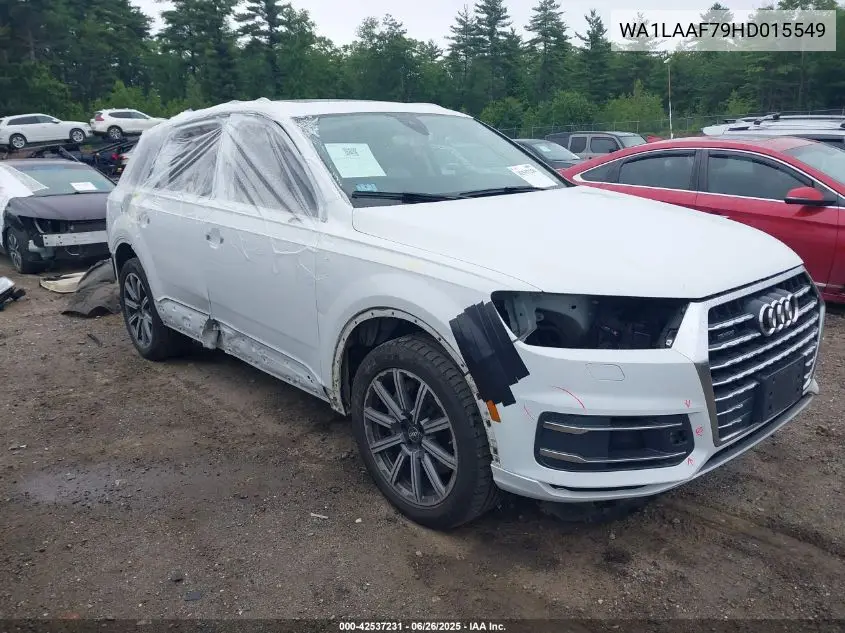 2017 Audi Q7 3.0T Premium VIN: WA1LAAF79HD015549 Lot: 42537231