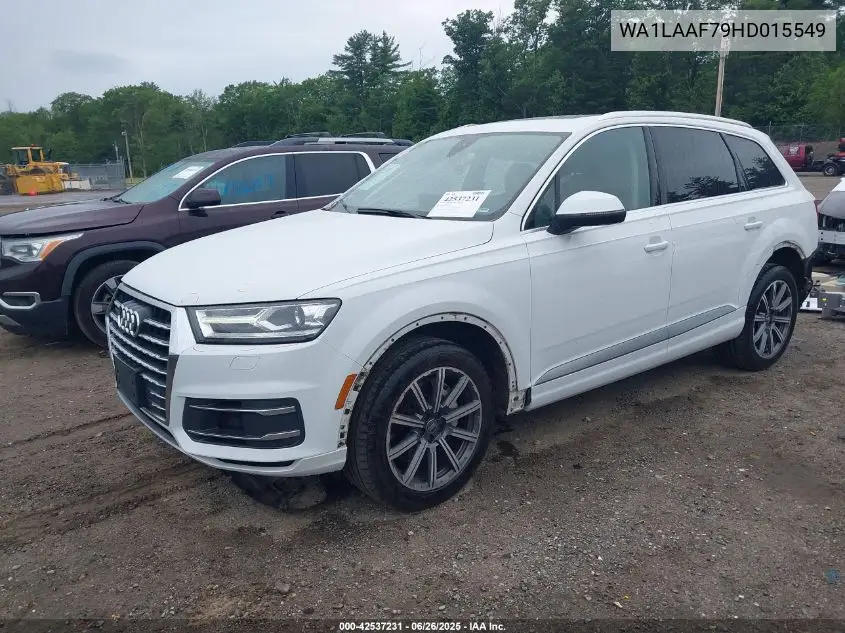 2017 Audi Q7 3.0T Premium VIN: WA1LAAF79HD015549 Lot: 42537231
