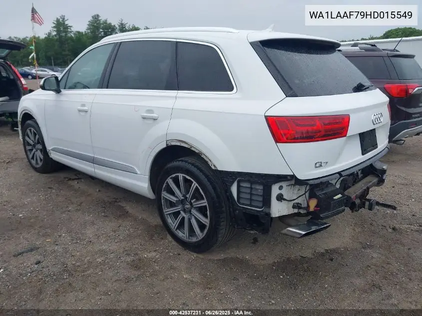 2017 Audi Q7 3.0T Premium VIN: WA1LAAF79HD015549 Lot: 42537231