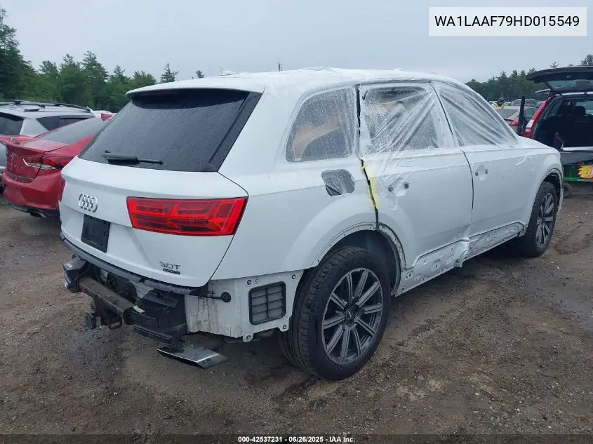 2017 Audi Q7 3.0T Premium VIN: WA1LAAF79HD015549 Lot: 42537231