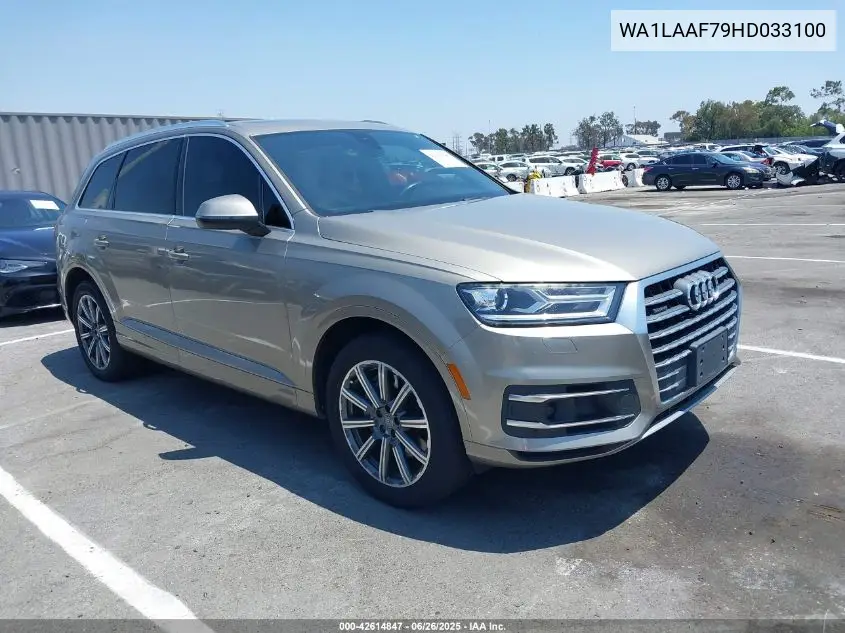 2017 Audi Q7 3.0T Premium VIN: WA1LAAF79HD033100 Lot: 42614847